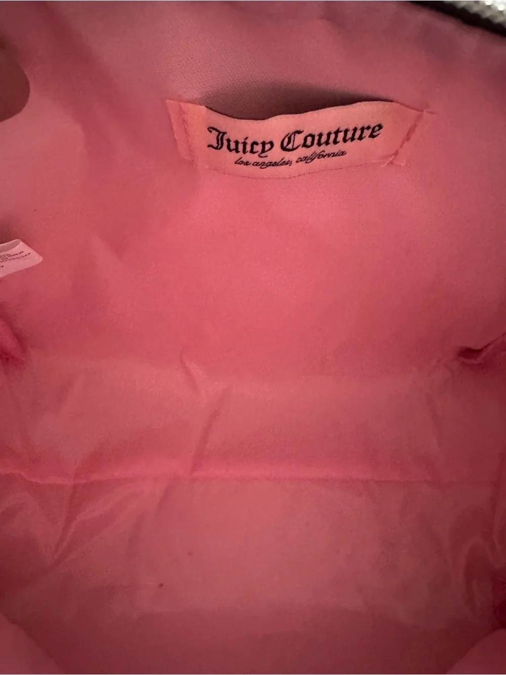 Juicy Couture Black Heart Logo Bow Cosmetic Pouch